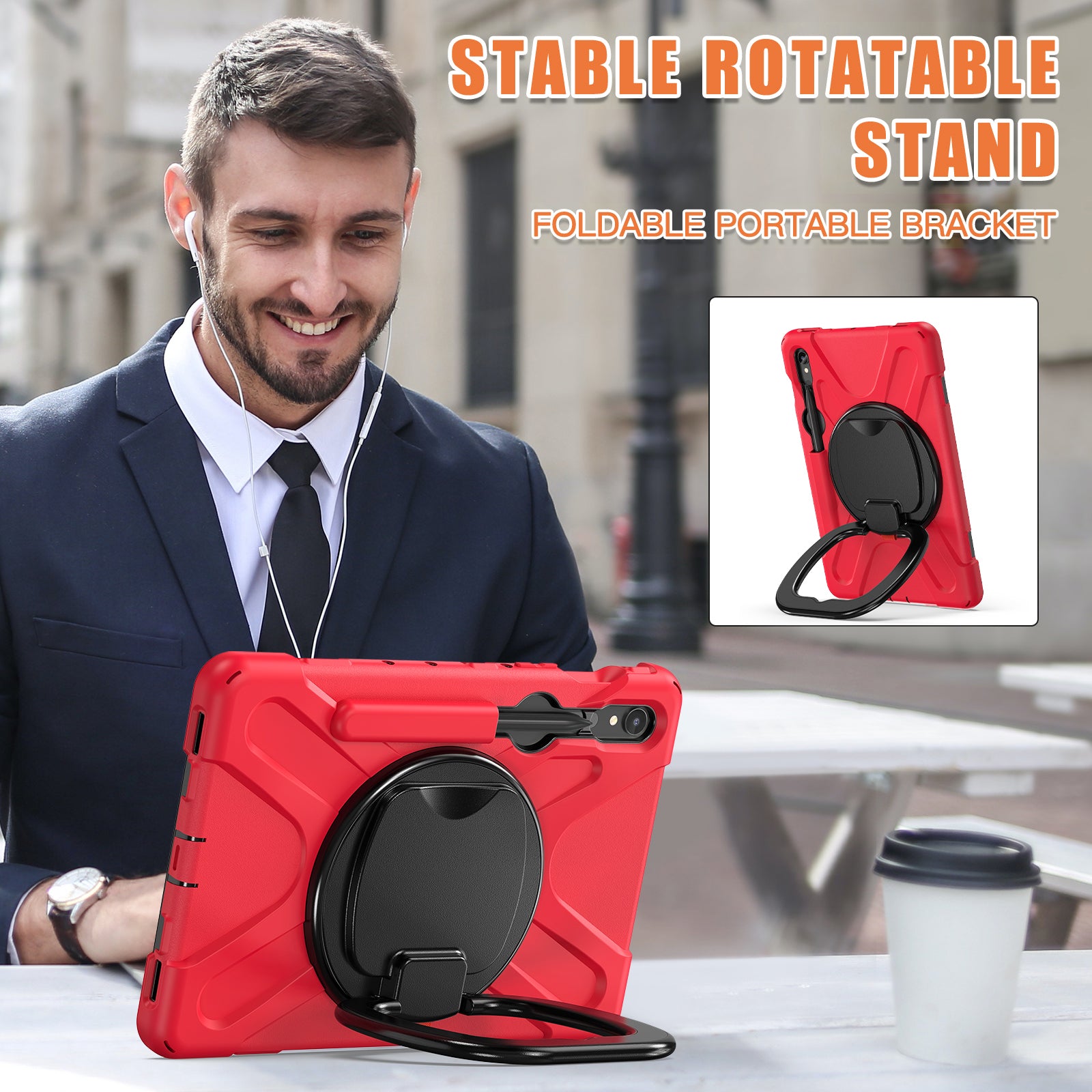 For Samsung Galaxy Tab S9 S8 S7 Hard PC Soft Silicone Case Rotating Kickstand Shockproof Tablet Cover For Samsung Galaxy Tab S9 S8 S7 Hard PC Soft Silicone Case Rotating Kickstand Shockproof Tablet Cover